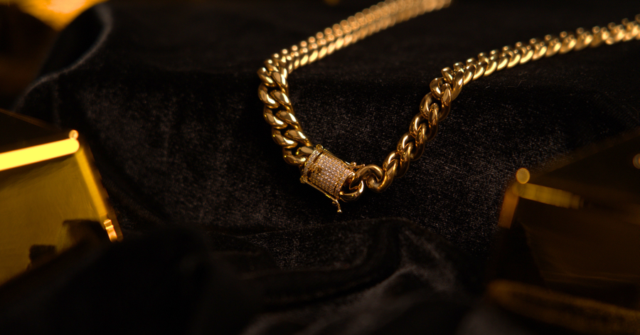 Cadena Cubana 10mm - Acero 316L Enchapado en Oro 18K